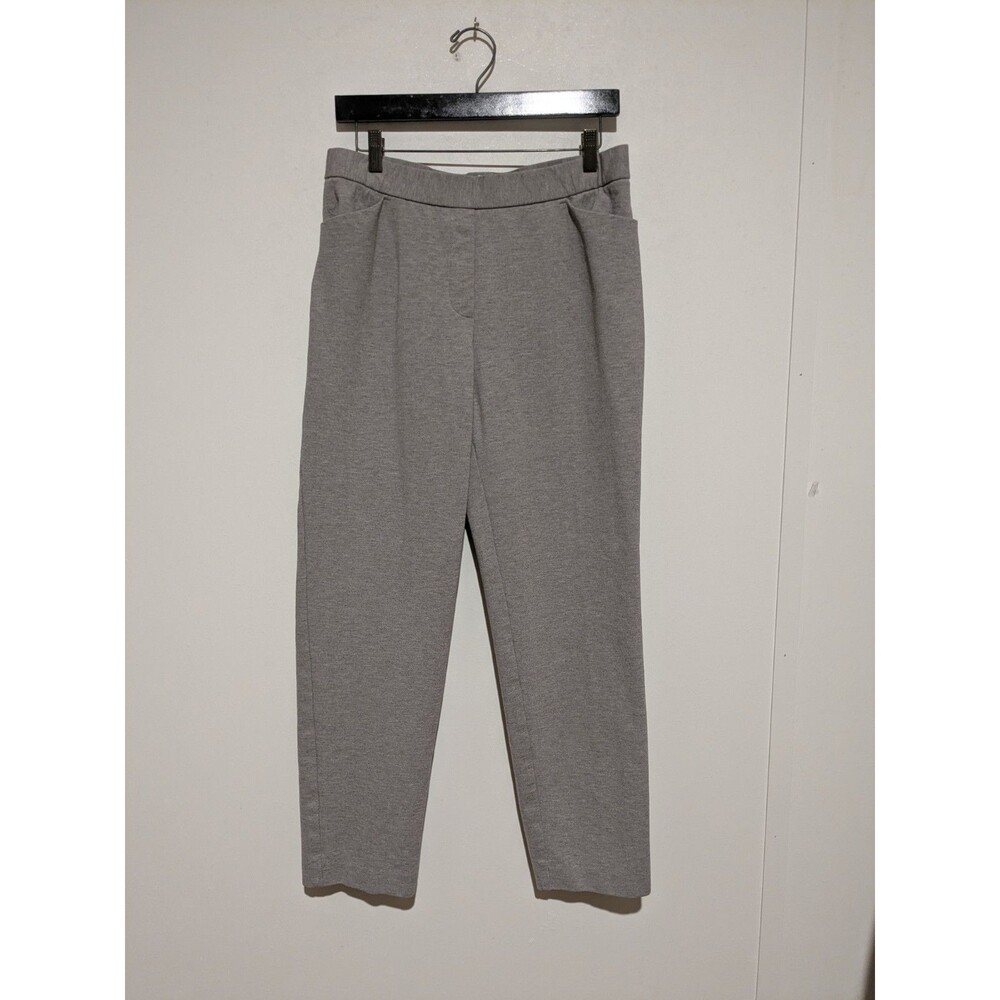 J. Jill Light Gray/Brown Ponte Slim Leg Pull On Pants Stretch Women's M